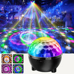 مصباح كرة سحرية دوار LED RGB على المسرح، تحكم صوتي، تحكم عن بعد