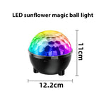 مصباح كرة سحرية دوار LED RGB على المسرح، تحكم صوتي، تحكم عن بعد