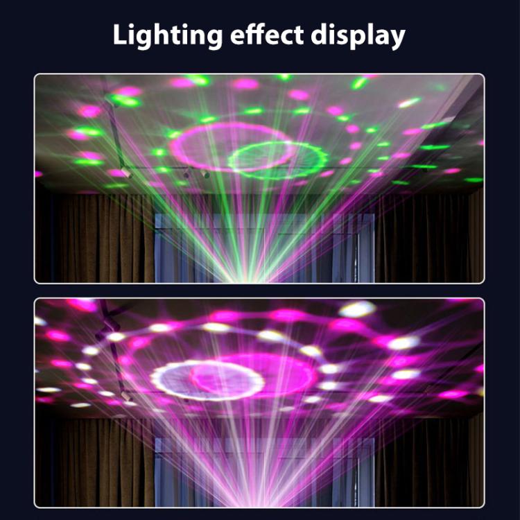 مصباح كرة سحرية دوار LED RGB على المسرح، تحكم صوتي، تحكم عن بعد
