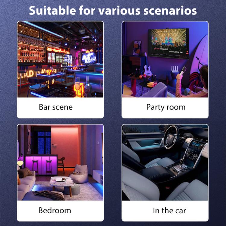 مصباح كرة سحرية دوار LED RGB على المسرح، تحكم صوتي، تحكم عن بعد