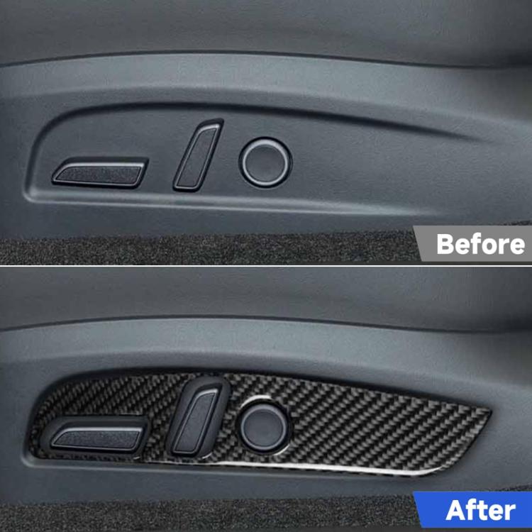 For Tesla Model 3 2023- 2pcs/Set Carbon Fiber Car Seat Adjustment Panel Decorative Sticker, 2pcs/Set Car Seat Adjustment Panel, Left Drive, 2pcs/Set Car Seat Adjustment Panel, Right Drive