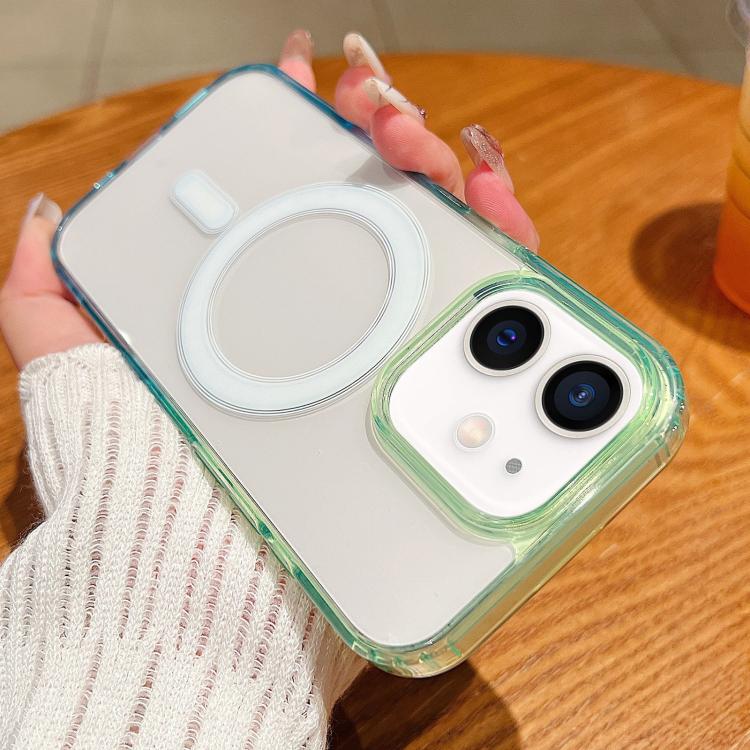غطاء هاتف شفاف بتدرج لون متباين مع MagSafe، لهواتف iPhone 11، iPhone 11 Pro