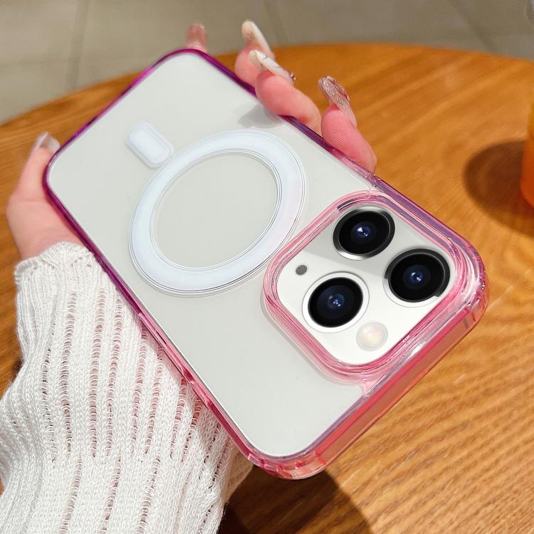 غطاء هاتف شفاف بتدرج لون متباين مع MagSafe، لهواتف iPhone 11، iPhone 11 Pro