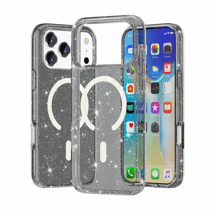 غطاء هاتف مغناطيسي MagSafe بنمط مسحوق لامع على طراز Terminator، لهواتف iPhone 17 Pro Max، iPhone 17 Pro، iPhone 17، iPhone Air