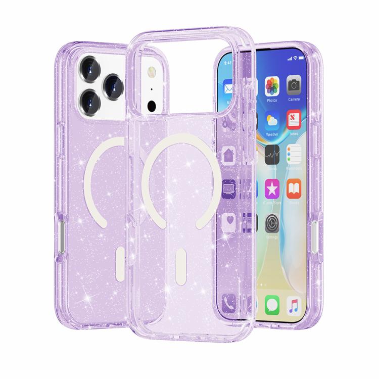 غطاء هاتف مغناطيسي MagSafe بنمط مسحوق لامع على طراز Terminator، لهواتف iPhone 17 Pro Max، iPhone 17 Pro، iPhone 17، iPhone Air