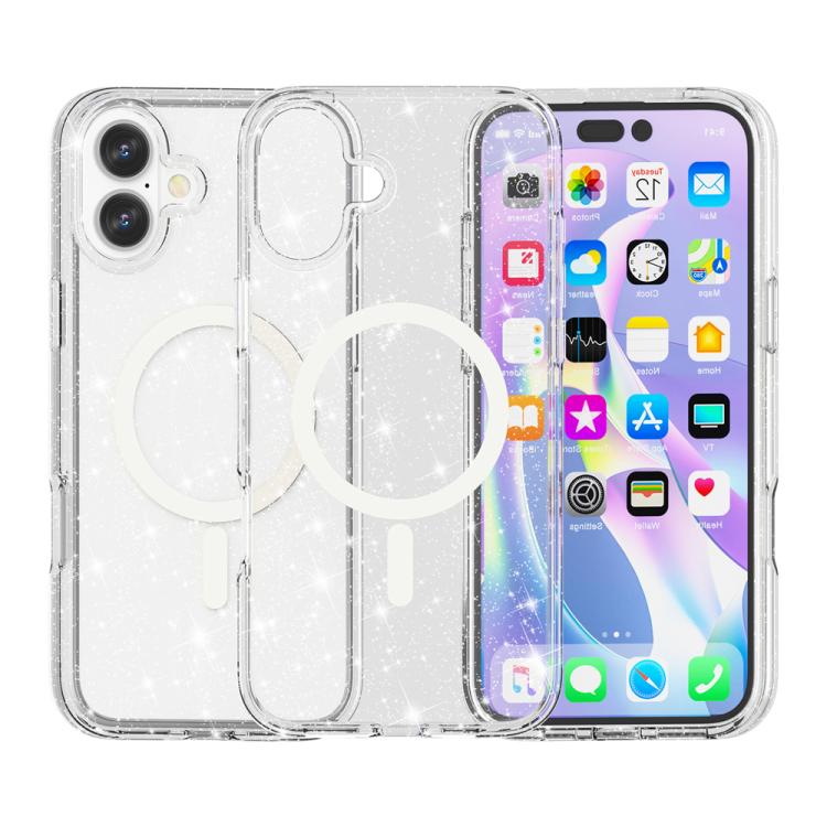 Terminator Style Glitter Powder MagSafe Magnetic Phone Case, For iPhone 18 Pro / 17 Pro, For iPhone 18 Pro Max / 17 Pro Max, For iPhone 17, For iPhone Air