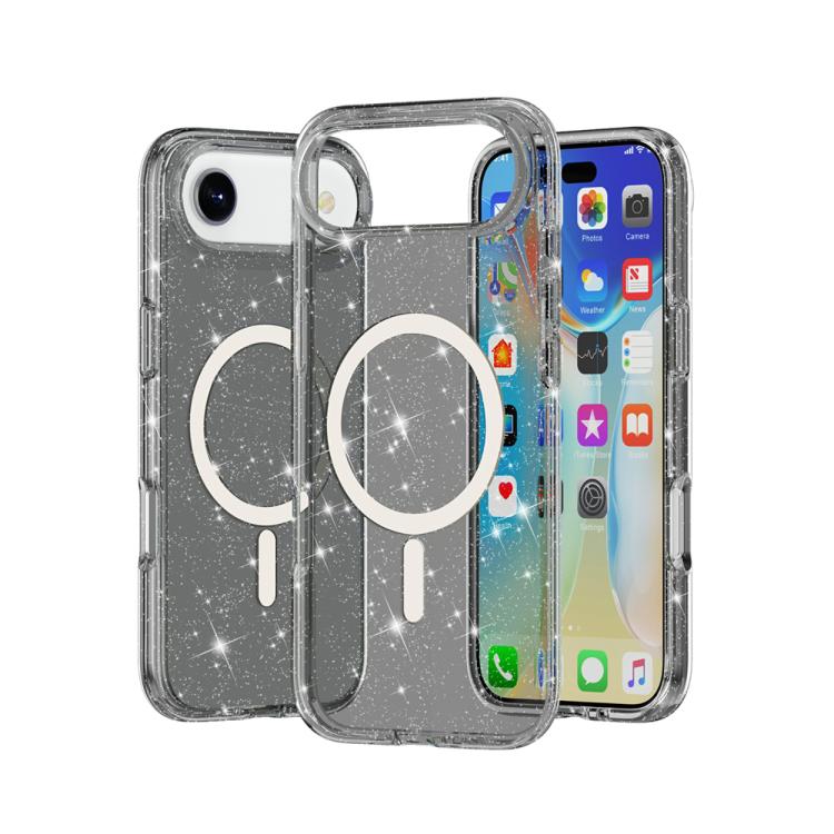 غطاء هاتف مغناطيسي MagSafe بنمط مسحوق لامع على طراز Terminator، لهواتف iPhone 17 Pro Max، iPhone 17 Pro، iPhone 17، iPhone Air