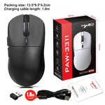 فأرة ألعاب خفيفة الوزن HXSJ T68 بثلاثة أوضاع سلكية 2.4G BT5.1 لاسلكية، T68
