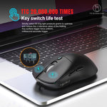 فأرة ألعاب خفيفة الوزن HXSJ T68 بثلاثة أوضاع سلكية 2.4G BT5.1 لاسلكية، T68