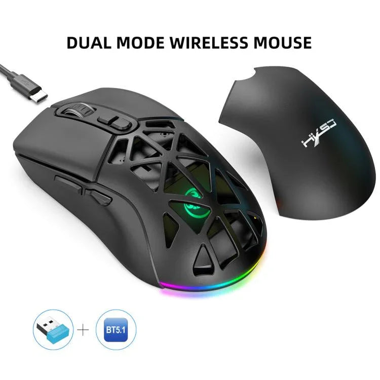 فأرة لاسلكية قابلة لإعادة الشحن HXSJ T26 بوضعين 2.4G BT5.1، T26