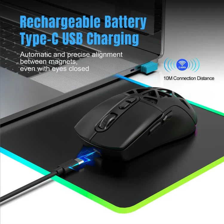فأرة لاسلكية قابلة لإعادة الشحن HXSJ T26 بوضعين 2.4G BT5.1، T26