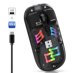 فأرة لاسلكية شفافة HXSJ T200 بوضعين 2.4G BT5.0 RGB، T200