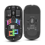 فأرة لاسلكية شفافة HXSJ T200 بوضعين 2.4G BT5.0 RGB، T200