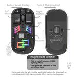 فأرة لاسلكية شفافة HXSJ T200 بوضعين 2.4G BT5.0 RGB، T200
