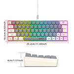 لوحة مفاتيح غشائية HXSJ V400 سلكية بإضاءة خلفية RGB وتوافق ألوان، 63 مفتاح، طول الكابل: 1.7 متر، V400 بيج + رمادي، V400 رمادي + بيج، V400 بيج + رمادي + برتقالي، V400 رمادي + بيج + برتقالي