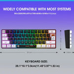 لوحة مفاتيح غشائية HXSJ V700WB سلكية بإضاءة خلفية RGB، 61 مفتاح، طول الكابل: 1.7 متر، V700WB