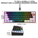 لوحة مفاتيح غشائية HXSJ V700WB سلكية بإضاءة خلفية RGB، 61 مفتاح، طول الكابل: 1.7 متر، V700WB