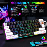 لوحة مفاتيح غشائية HXSJ V700WB سلكية بإضاءة خلفية RGB، 61 مفتاح، طول الكابل: 1.7 متر، V700WB