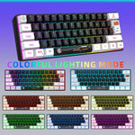 لوحة مفاتيح غشائية HXSJ V700WB سلكية بإضاءة خلفية RGB، 61 مفتاح، طول الكابل: 1.7 متر، V700WB