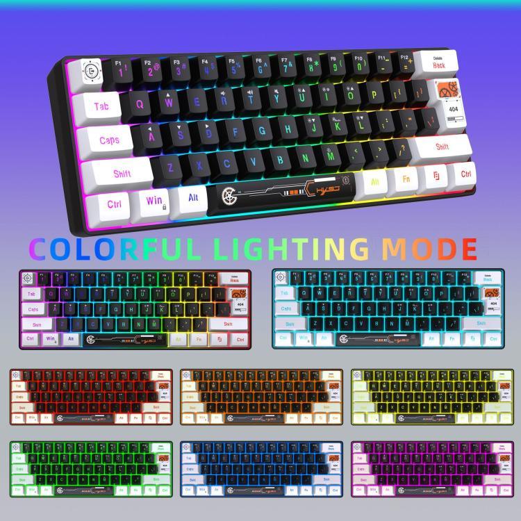 لوحة مفاتيح غشائية HXSJ V700WB سلكية بإضاءة خلفية RGB، 61 مفتاح، طول الكابل: 1.7 متر، V700WB