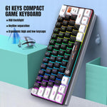 لوحة مفاتيح غشائية HXSJ V700WB سلكية بإضاءة خلفية RGB، 61 مفتاح، طول الكابل: 1.7 متر، V700WB