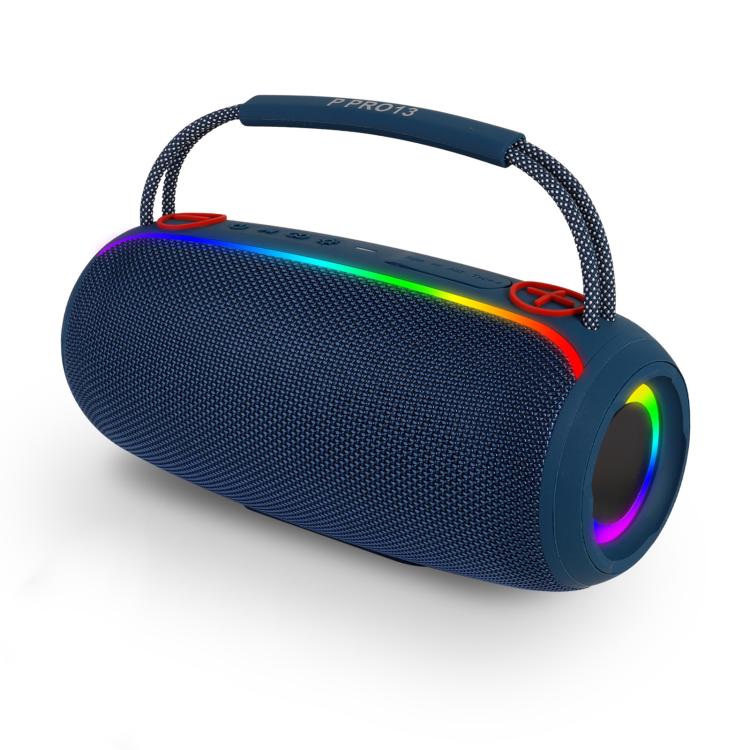 مكبر صوت محمول خارجي PRO13 بقوة 20 واط مقاوم للماء IPX5 مع إضاءة RGB، مكبر صوت ستيريو وسوبوفر