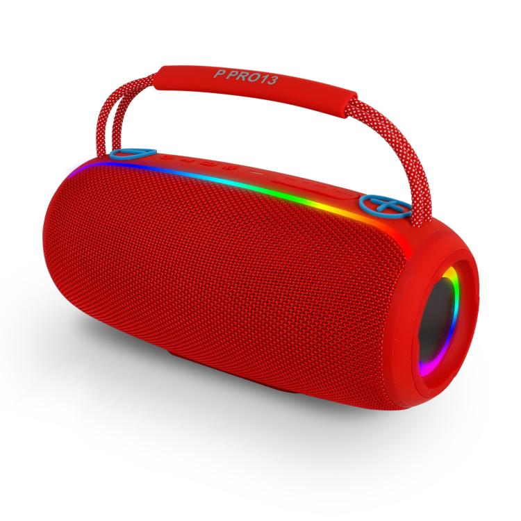 مكبر صوت محمول خارجي PRO13 بقوة 20 واط مقاوم للماء IPX5 مع إضاءة RGB، مكبر صوت ستيريو وسوبوفر