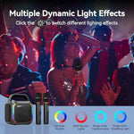 مكبر صوت بلوتوث محمول RGB MS6K مع إضاءة متلألئة، مكبر صوت خارجي للكاريوكي، بدون ميكروفون، ميكروفون مزدوج