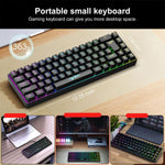 لوحة مفاتيح ميكانيكية HXSJ V200 النسخة الروسية سلكية بإضاءة خلفية RGB، 68 مفتاح، طول الكابل: 1.7 متر، V200 النسخة الروسية أبيض
