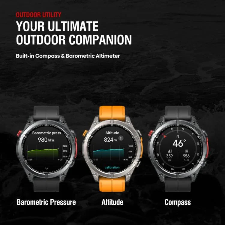 ساعة ذكية Zeblaze Stratos 4 متينة للأنشطة الخارجية مع GPS، شاشة 1.43 بوصة، مقاومة للماء 5 ATM وIP69K