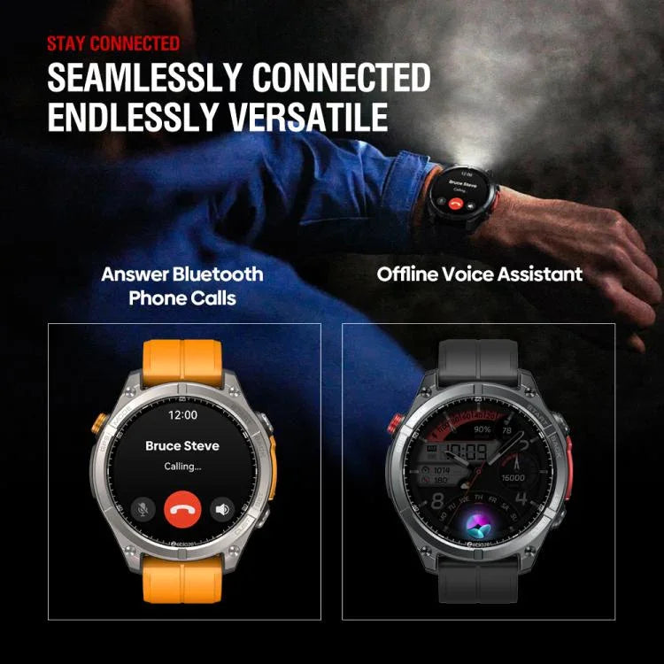 ساعة ذكية Zeblaze Stratos 4 متينة للأنشطة الخارجية مع GPS، شاشة 1.43 بوصة، مقاومة للماء 5 ATM وIP69K