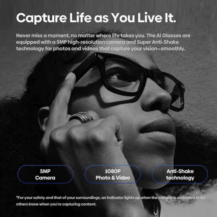 نظارات Zeblaze Eyewear AI للتصوير، صوت مفتوح، مساعد ذكي بالذكاء الاصطناعي