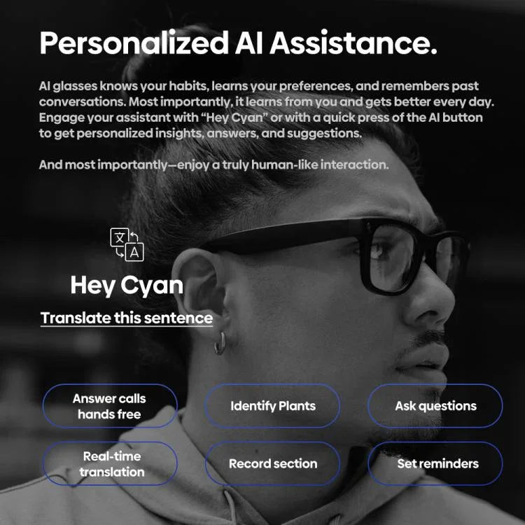 نظارات Zeblaze Eyewear AI للتصوير، صوت مفتوح، مساعد ذكي بالذكاء الاصطناعي