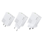 شاحن سريع WK WP-U66 Kinkong بقوة 65 واط مزدوج USB-C / Type-C + USB GaN، قابس المملكة المتحدة، قابس الولايات المتحدة، قابس الاتحاد الأوروبي