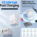 شاحن سريع WK WP-U66 Kinkong بقوة 65 واط مزدوج USB-C / Type-C + USB GaN، قابس المملكة المتحدة، قابس الولايات المتحدة، قابس الاتحاد الأوروبي