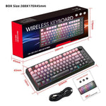 لوحة مفاتيح HXSJ L400 لاسلكية بثلاثة أوضاع، إضاءة RGB، فيلم رقيق، 81 مفتاح
