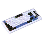 لوحة مفاتيح HXSJ L400 لاسلكية بثلاثة أوضاع، إضاءة RGB، فيلم رقيق، 81 مفتاح