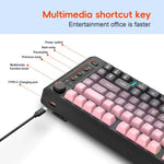 لوحة مفاتيح HXSJ L400 لاسلكية بثلاثة أوضاع، إضاءة RGB، فيلم رقيق، 81 مفتاح
