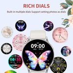 ساعة ذكية نسائية CY29 بشاشة AMOLED مقاس 1.32 بوصة، تدعم تطبيق COFIT