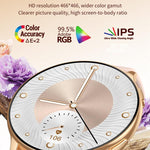 ساعة ذكية نسائية CY29 بشاشة AMOLED مقاس 1.32 بوصة، تدعم تطبيق COFIT