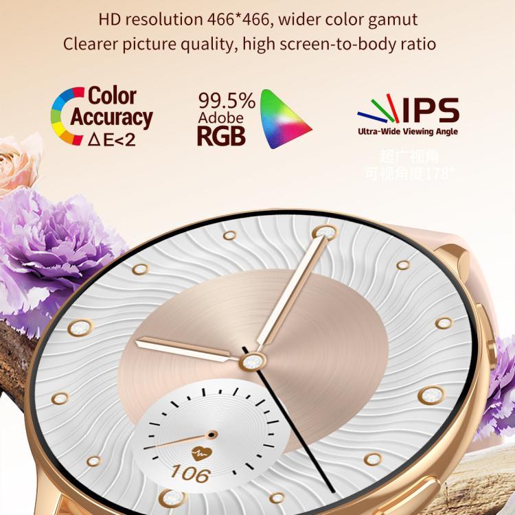 ساعة ذكية نسائية CY29 بشاشة AMOLED مقاس 1.32 بوصة، تدعم تطبيق COFIT