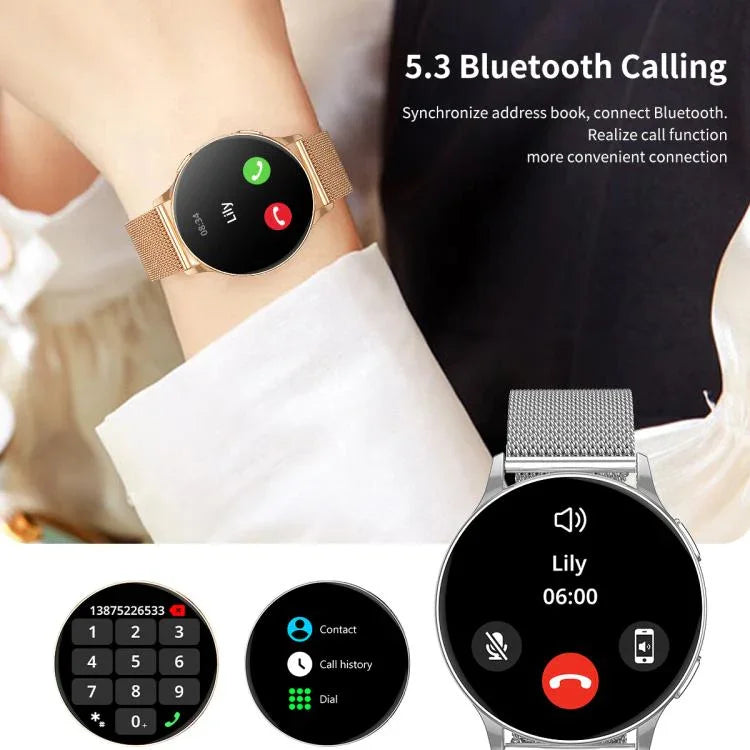 ساعة ذكية نسائية CY29 بشاشة AMOLED مقاس 1.32 بوصة، تدعم تطبيق COFIT