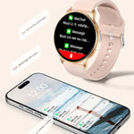 ساعة ذكية نسائية CY29 بشاشة AMOLED مقاس 1.32 بوصة، تدعم تطبيق COFIT