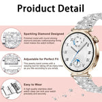 xDfind Diamond Jewelry Steel Watch Band, 20mm For COROS APEX 2 42mm / PACE 2, 20mm For Ticwatch GTH / E3 / E / 2, 22mm For Ticwatch Pro X / Pro3 / Pro / GTX / E2, 20mm For Xiaomi Haylou RS4 Plus LS11, 22mm For Xiaomi Watch S3/2 Pro/S2/S1               ...