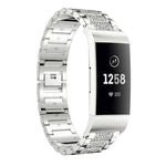 xDfind Diamond Jewelry Stainless Steel Watch Band, For Fitbit Charge 6 / 5 18mm, For Fitbit Inspire 3 12mm, For Fitbit Versa 4 / 3 / Sense2 / 1 20mm, For Fitbit Luxe / Special Edition 12mm, For Fitbit Inspire 2 / Ace 3 14mm, For Fitbit Charge 4 / 3 18mm