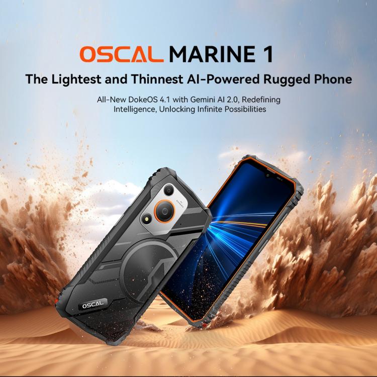 Blackview Oscal Marine 1، شاشة 6.56 بوصة، أندرويد 15، معالج Unisoc UMS9230E T615 ثماني النواة، شبكة 4G، OTG، NFC، 4GB+128GB