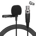 ميكروفون لافالير معدني، طول الكابل: 1.5 متر، رأس XLR بثلاثة دبابيس، رأس XLR بأربعة دبابيس