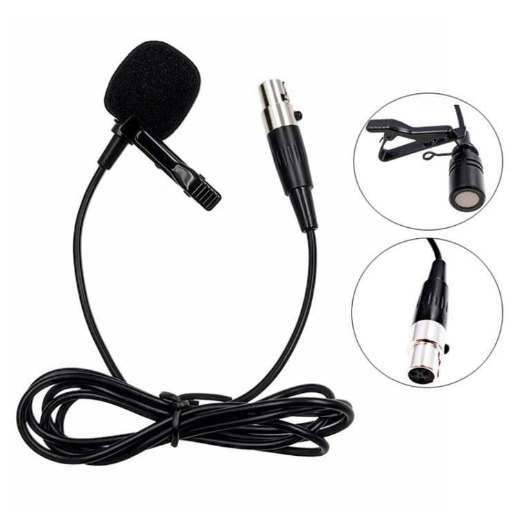 ميكروفون لافالير معدني، طول الكابل: 1.5 متر، رأس XLR بثلاثة دبابيس، رأس XLR بأربعة دبابيس
