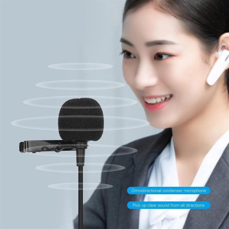 ميكروفون لافالير معدني، طول الكابل: 1.5 متر، رأس XLR بثلاثة دبابيس، رأس XLR بأربعة دبابيس