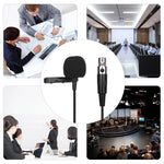 ميكروفون لافالير معدني، طول الكابل: 1.5 متر، رأس XLR بثلاثة دبابيس، رأس XLR بأربعة دبابيس
